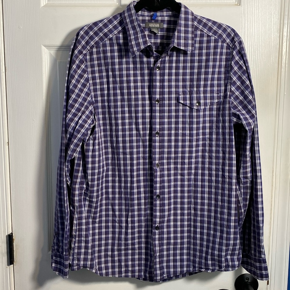 Kenneth Cole Reaction Men’s Button Down Long Sleeve Shirt Large